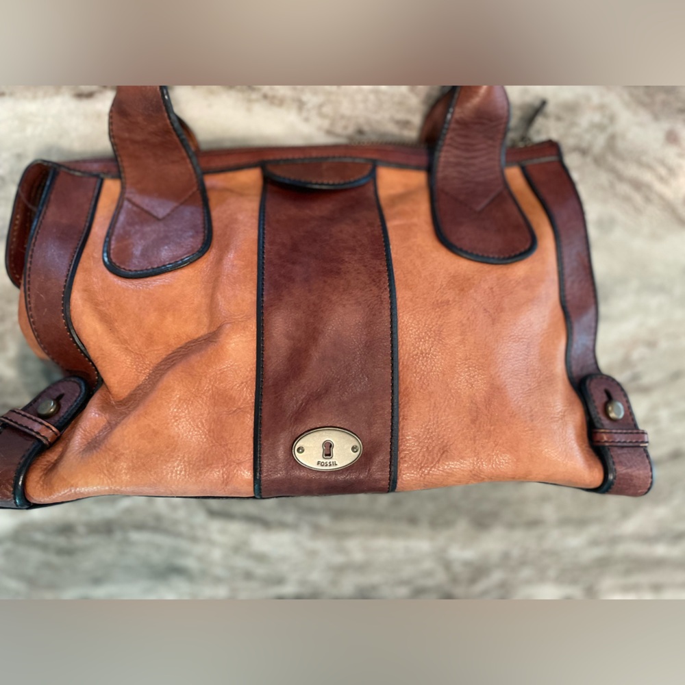 Fossil 1954 Vintage Reissue Brown Leather Weekender Bag - Picture 7 of 16